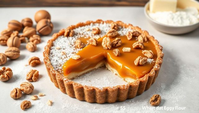 Délicieuse tarte aux noix et caramel : recette gourmande