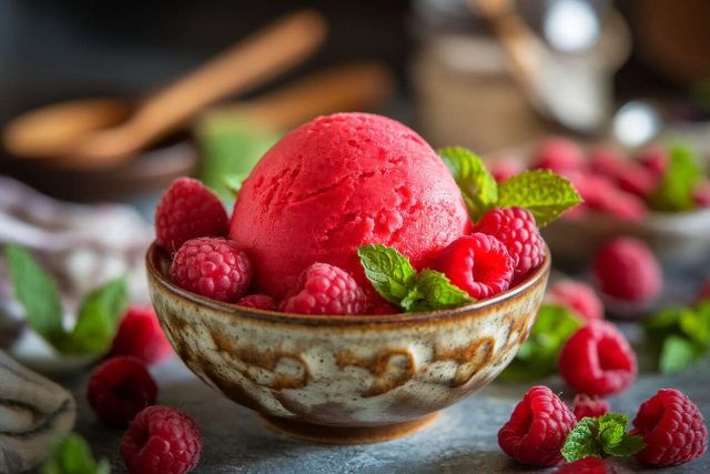 Sorbet plein fruit à la framboise : une expérience intense et rafraîchissante