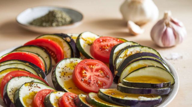 Recette facile du tian de légumes provençal : courgettes, aubergines, tomates et huile d&rsquo;olive