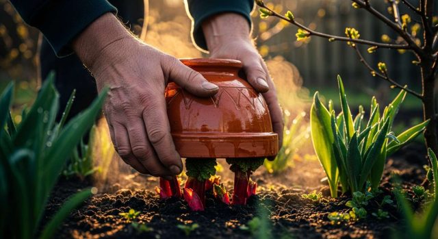 Comment forcer la rhubarbe en avril pour obtenir des tiges plus tendres et moins acides